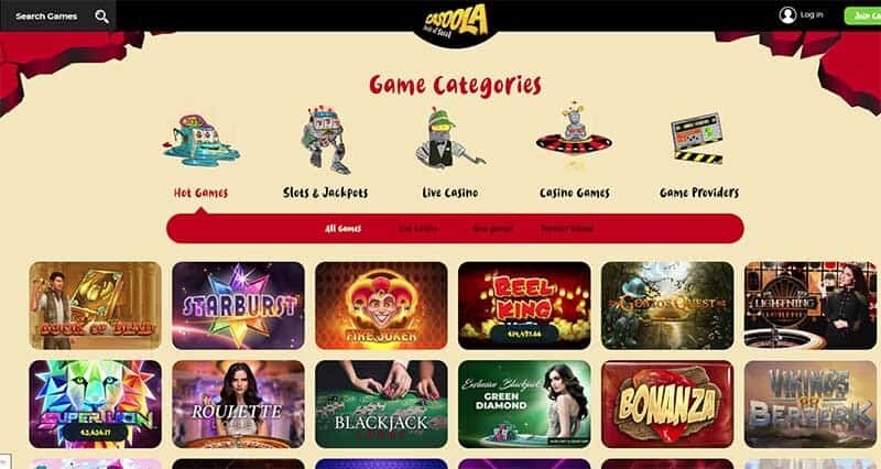 Casoola Casino Games